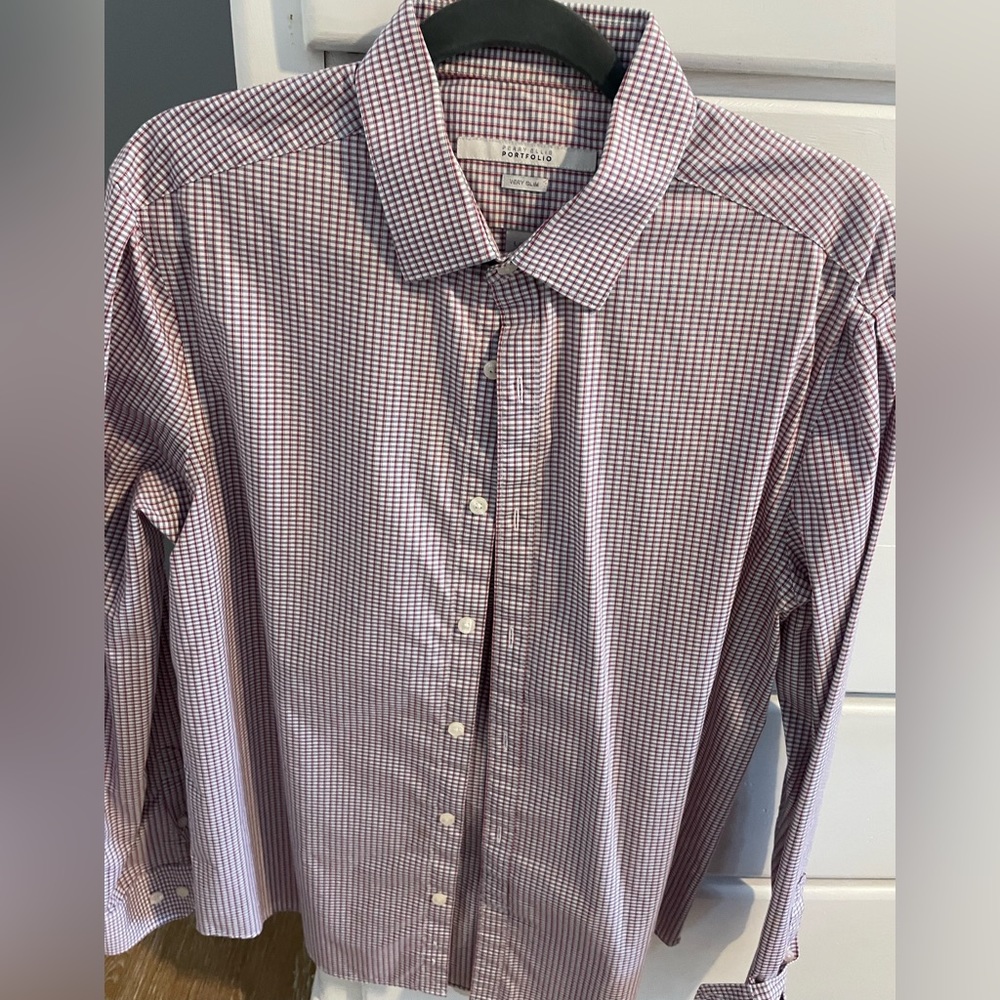 Men’s Perry Ellis Button Down Dress Shirt, Size L